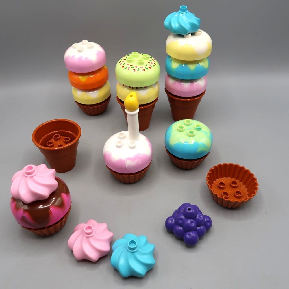 Lego Duplo Cupcakes & Ice Cream Cakes Food Toy Lot Bundle